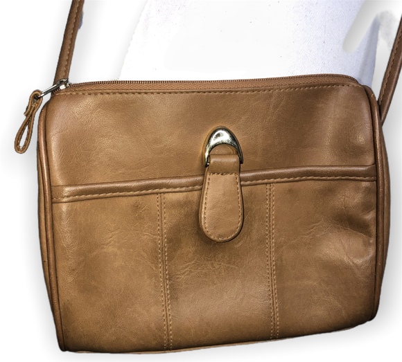 Tan Faux Leather Crossbody Bag - Picture 2 of 4
